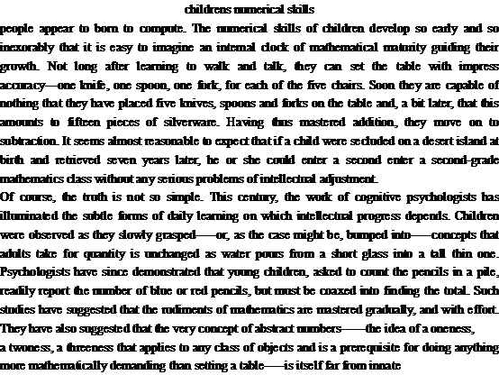 關(guān)于兒童算術(shù)能力childrens numerical skills