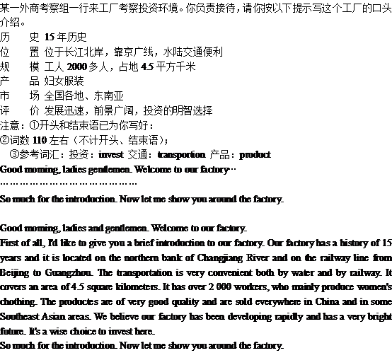 關(guān)于描寫工廠的英語文章