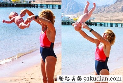 俄羅斯阿姨狂甩Baby 竟是嬰兒瑜伽